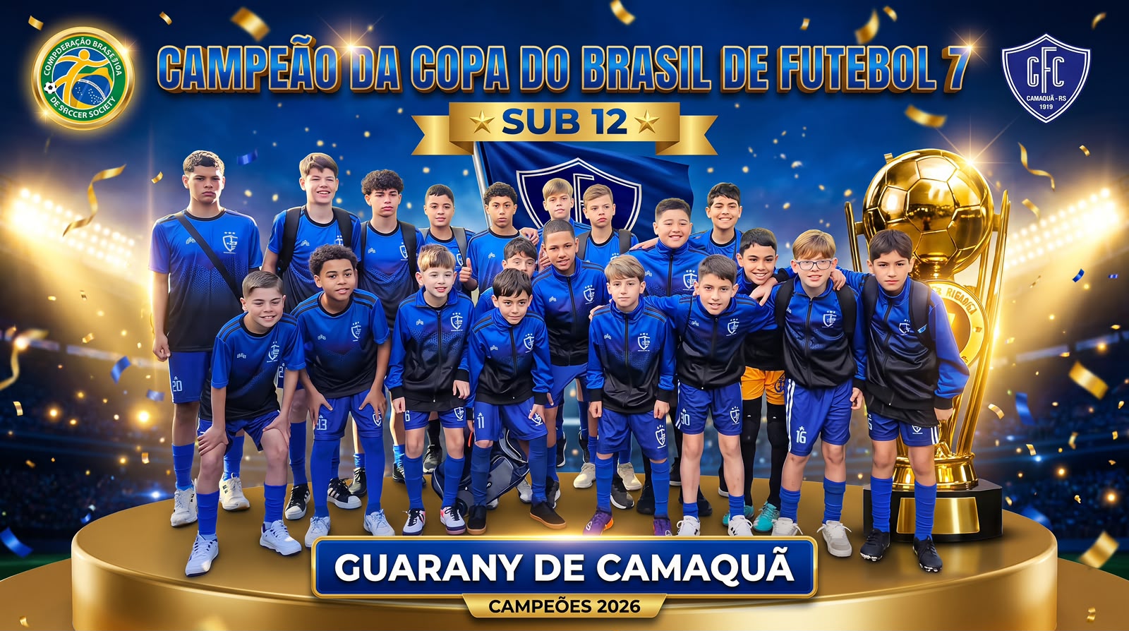 Guarany de Camaquã campeão da Copa do Brasil de Futebol 7 Sub-12 em 2026